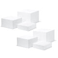 Red Co. Set of 3 Glossy White Acrylic Cube Display Nesting Risers with Hollow Bottoms - 2 Pack - color: White, size: 6",7",8" - 2 pack