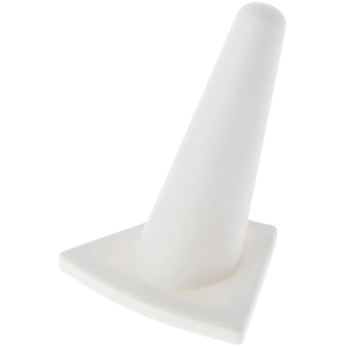 Plymor White Rubber Ring Finger Display, Single on Triangular Base, 2" W x 1.625" D x 2.125" H - color: White