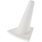 Plymor White Rubber Ring Finger Display, Single on Triangular Base, 2" W x 1.625" D x 2.125" H - color: White