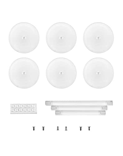 QWORK Round Acrylic Display Stand, 2 Sets Premium Clear Round Riser Stands