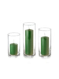 yummi Set of 36 Slim Pillars and Cylinder Vases - Green Tea - color: Green Tea