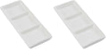 esowemsn 1PC Mini White Ceramic Rectangular 3 Compartment Appetizer Serving Tray Divided Spices Vinegar Nuts Snack Sauce Dishes for Home Kitchen Restaurant (Pack of 2) - size: Small (Pack of 2)