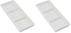 esowemsn 1PC Mini White Ceramic Rectangular 3 Compartment Appetizer Serving Tray Divided Spices Vinegar Nuts Snack Sauce Dishes for Home Kitchen Restaurant (Pack of 2) - size: Small (Pack of 2)