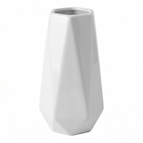 Small White Vase, 7.4 Inch Ceramic Flower Vases Minimalism Style for Modern Table Shelf Centerpiece Home Decor Fit for Housewarming, Weddings, Birthday, Thanksgiving Day, Halloween, Christmas - color: White