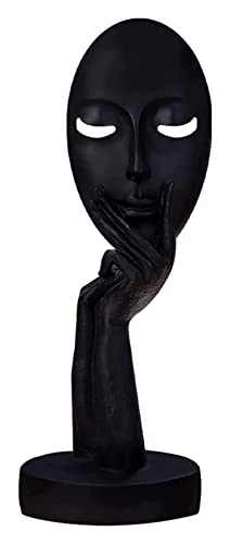 Sculpture Tabletop Decor Minimalist Woman Face Statue Thinker Office Living Room Counter Bedroom (Color : Dolphin Waves, Size : S) - color: White, size: Small