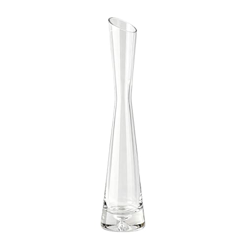 25cm/9.8inch Tall Clear Glass Thin Narrow Necked Bud Vase Slim Single Stem Flower Vase Floral Vase Centerpiece for Wedding Party Home Table Decor - size: 25cm/9.8inch
