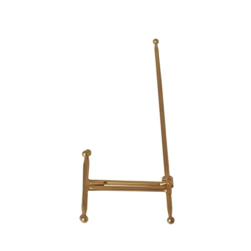 Studio Decor Gold Colored Steel Tabletop Easel - Decorative Stand for Pictures, Frames, Books, Cards, Plates - 1 Pack