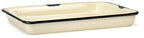 Red Co. 11 x 9 Enamelware Metal Classic 2 Quart Rectangular Serving Tray, Distressed Cream/Black Rim - color: Distressed Cream/Black Rim