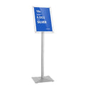 YIYO Sign Stand Poster Stand，adjustable heavy duty pedestal Sign Holder Floor Stand，acrylic frame floor signage standing for display menu 8.5*11 inch，Silver (acrylic frame 8.5*11 Silver)