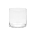 8" Wide 8" Tall Large Hand Blown Sturdy Clear Cylinder Glass Vase, Centerpiece Flower Vase for Rose, Tulip, Boquets, Hurricane Candle Holder (1, 8"x8") - size: 8"x8"