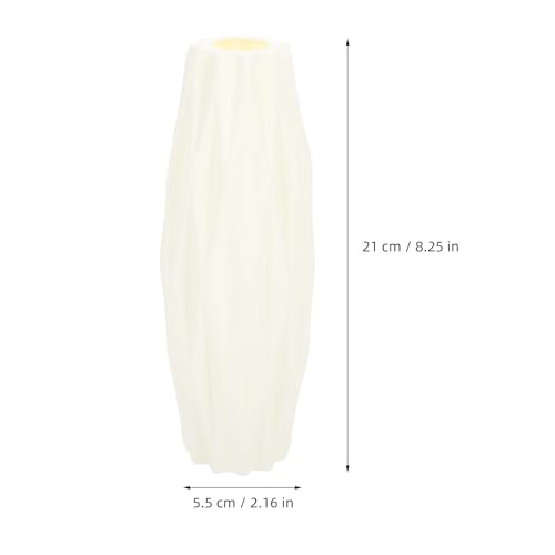 1Pc White Nordic Style Vase - Modern Minimalist Decorative Flower Container for Home and Office Decor 8.26 Inch Tall