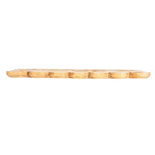 Creative Co-Op Scalloped Mango Wood Tray, Natural