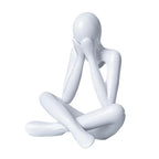 2X Unique Abstract Sculpture Figurine for Decor