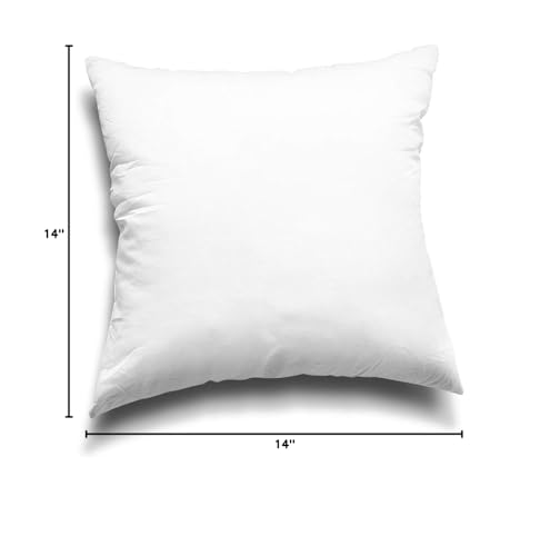 EDOW Throw Pillow Insert, Lightweight Soft Polyester Down Alternative Decorative Pillow, Sham Stuffer, Machine Washable. (White, 18x18)