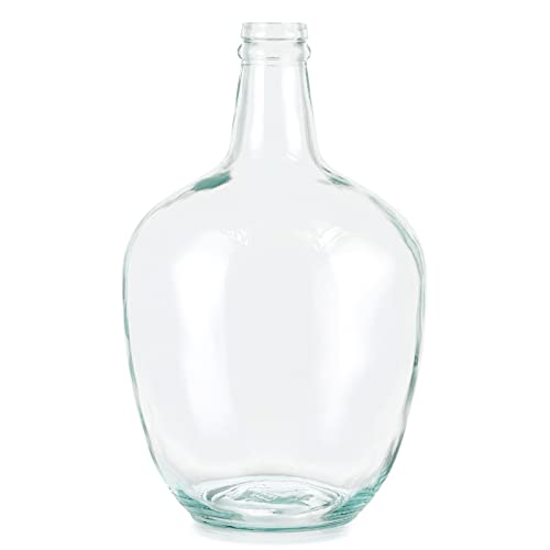 MDLUU Glass Jug Vase 10" Tall, Clear Flower Vase, Decorative Bottle Vase for Dining Room, Bedroom, Bathroom, Mantel - style: without twine rope