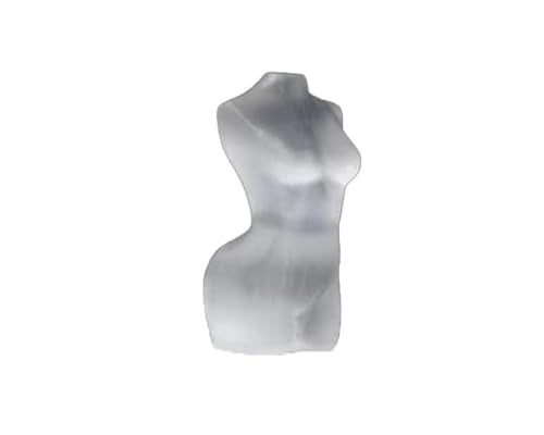 Natural Selenite Crystal Female Model Figurine Hand Carved Body Sculpture Statue Gemstone Small Figurine Reiki 3 Inch Home Office Decor Ornaments 100-150 Grams - color: Selenite