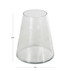 Deco 79 Glass Decorative Vase Cone Shaped Centerpiece Vase, Flower Vase for Home Decoration 7" x 7" x 9", Clear - size: 7" x 7" x 9"