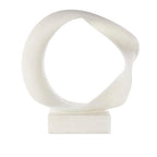 Deco 79 Polystone Abstract Decorative Sculpture Textured Open Wave Home Decor Statue with Elevated Base, Accent Figurine 22" x 6" x 22", White - size: 22" x 6" x 22"