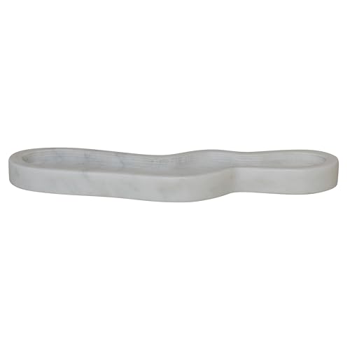 Bloomingville Organic-Shaped Marble Tray, White