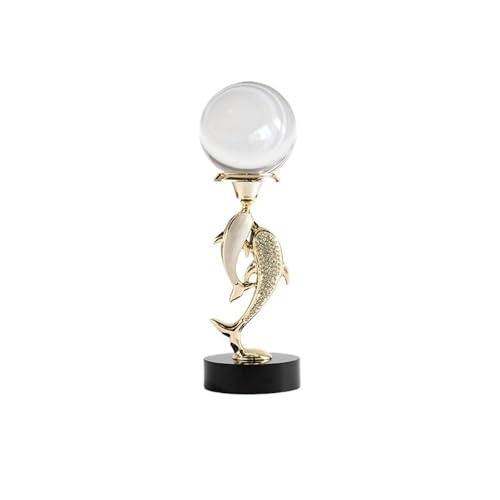 Statue Decorations Modern Light Luxury Crystal Dolphin Shape Home Furnishings Living Room Wine Cabinet Desktop Decoration Home Decor Object(Small) - size: Small