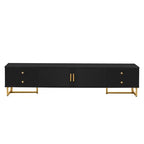 Modern TV Stand with Drawers for TVs up to 75'', Media Console Storage Cabinet Entertainment Center Furniture for Living Room Bedroom, Gold Metal Legs, 70.9-Inch, Black - color: Black