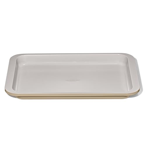 OXO Good Grips Non-Stick Pro Ceramic Coated Metal Bakeware Quarter Sheet Pan – Biscuit - color: Biscuit, size: Quarter Sheet Pan