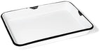 Red Co. 11 x 9 Enamelware Metal Classic 2 Quart Rectangular Serving Tray, Distressed White/Black Rim - color: Distressed White/Black Rim