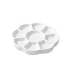 5" Porcelain Watercolor Palette - Plum Blossom Ceramic Artist Paint Palette with Mixing Tray for Painting and Craft Projects - color: Small White