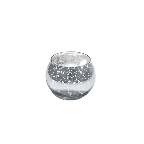 WGVI Silver Speckled Glass Tea Light Votive Candle Holder, Width 3", Height 2.5", Small Globe Bubble Bowl Round Vase, Mercury Votive Tabletop Décor, 1 Piece - size: Silver Bowl 2.5"H