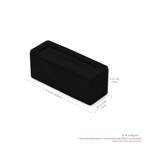 Microfiber Jewelry Ring Bangle Display Stand Rings Bangles Display Organizer Stand (Black) - size: 3.35" x 1.18" x 1.18"