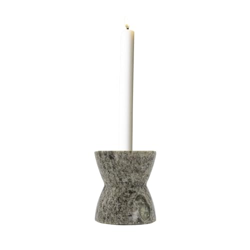 Foreside Home and Garden 3.5" Soren Light Brown Marble Premium Small Taper Candle Holder Home All Seasons Natural Modern Contemporary Living Room End Table Kitchen Dining Dinner Table Tabletop