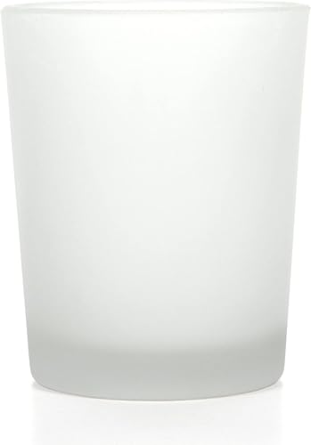 Hosley's Set of 12 Frosted White Glass Votive/Tea Light Holder. Ideal for Use with Tea Lights for Weddings, Parties, Aromatherapy, Votive Candle Gardens. Bulk Buy - color: Frost White, size: 12 count