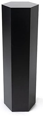 Displays2go 6-Sided Retail Pedestal Stand, Laminate, 36-inch Tall - Black (SMHEXPD36BLK) - size: 36"H