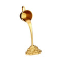 Floating Coffee Cup Mug Sculpture Pouring Spilling Coin Figurine Bedroom Gift Desk Figure Resin Statue for Cabinet Bookshelf, Golden