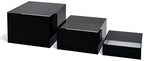 Red Co. Set of 3 Glossy Black / Clear Top Acrylic Cube Display Nesting Risers with Hollow Bottoms - color: Black / Clear, size: 6",7",8" - 1 pack