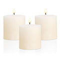 3×3 Ivory Pillar Candles Set of 3 Unscented Handpoured Weddings, Home Decoration, Restaurants, Spa, Church Smokeless Cotton Wick - Ivory 90 Hour - size: 3×3 ivroy