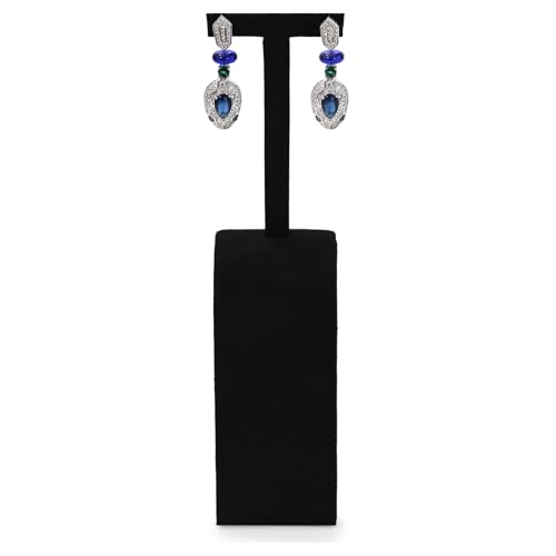 Microfiber Jewelry Earring Display Stand Earring Display Organizer Stand (Black, Medium) - size: 1.57" x 1.57" x 6.89"