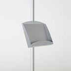 M&T Displays Free Standing Aluminum Display Stand Single Sided Document Brochure Sign Holder Front Loading Portrait Landscape Silver Snap Frame 1x(8.5x11) - Metal Tray Shelf 2X(5.5x8.5) Inch Capacity
