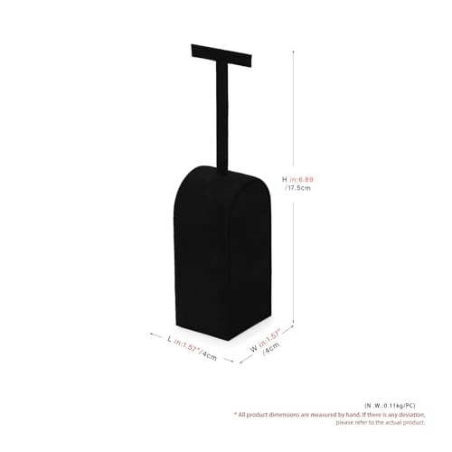 Microfiber Jewelry Earring Display Stand Earring Display Organizer Stand (Black, Medium) - size: 1.57" x 1.57" x 6.89"