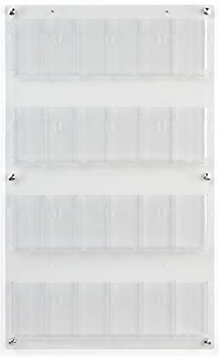 Displays2go Acrylic Brochure Rack, Wall-Mount, 4-Tiered, 12 to 24 Adjustable Pockets - Clear (2RP12CLR) - color: Clear, size: 12 Pockets