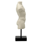 Galt International 13.5" Poly Marble Body Statue w/Black Pedestal Stand for Home Decor - Greek God Sculpture Mythology Stone-Like Marble-Feel Accent (Man) - size: 13.5" Male