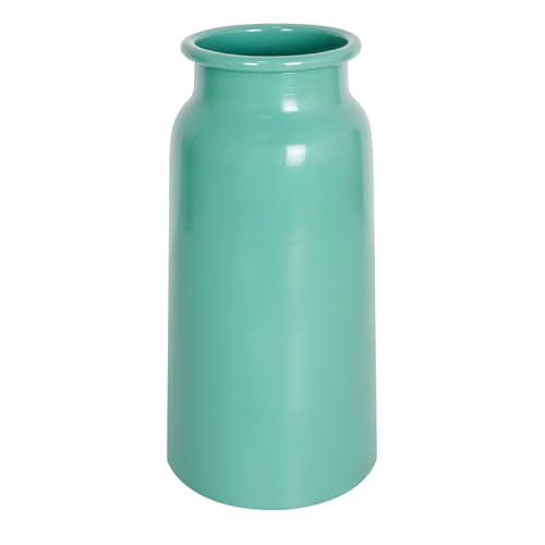 Sage Green Metal Vase Centerpieces 10.67" Tall, Eclectic Farmhouse Home Kitchen Counter Entryway Fireplace Matcha Decor Aesthetic, Dining Coffee Table Laundry Room Bar Dresser Accessories for Women - color: Light Green