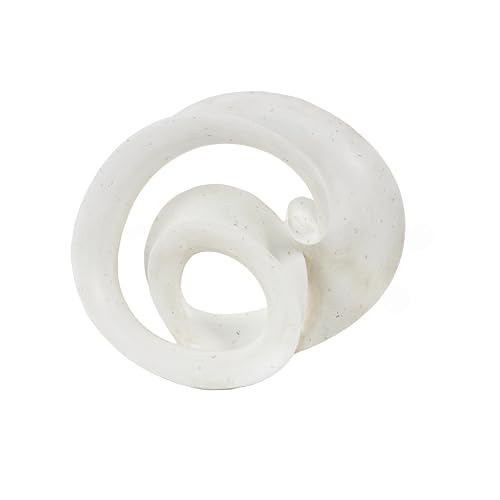 Deco 79 Polystone Abstract Decorative Sculpture Wavy Shaped Home Decor Statue with Cutouts and Speckled Texturing, Accent Figurine 20" x 11" x 17", White - size: 20" x 11" x 17"