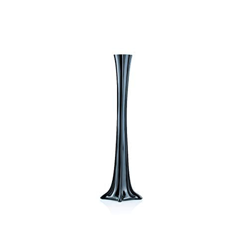 WGV Eiffel Tower Vase Bulk, Open 1", Height 16", (Multiple Sizes Choices) Black Glass Floral Container with Sturdy Base, Flower Centerpiece for Wedding Event Home Decor, Arts Crafts, 12 Pieces - color: Black (1 Case), size: 16"H