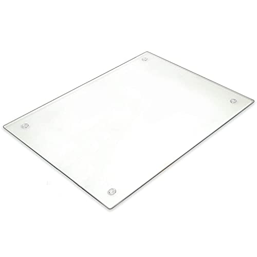 Tempered Glass Cutting Board – Long Lasting Clear Glass – Scratch Resistant, Heat Resistant, Shatter Resistant, Dishwasher Safe. 14 X 18 Inch - size: 14"L x 18"W