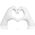 Heart Hands Sculpture Gift, White Heart Gesture Statue, Love Sign Table Decor, Heart Shape Figurine, Friendship Bracelet Holder (White) - color: White