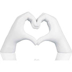 Heart Hands Sculpture Gift, White Heart Gesture Statue, Love Sign Table Decor, Heart Shape Figurine, Friendship Bracelet Holder (White) - color: White