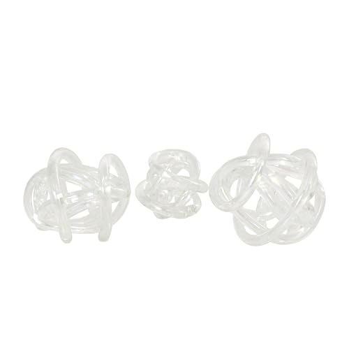 Deco 79 Glass Knot Decorative Sculpture Knotted Ball Home Decor Statues, Set of 3 Accent Figurines 5", 4", 4"W, Clear - color: Clear