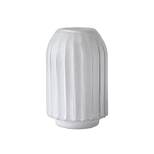 vases White Frosted Glass Vase Modern Home Restaurant Coffee Table Office Desktop Decoration Vase Striped Vase Gift Vase Flower vase(A) - color: A