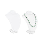 MOOCA 2 Pcs Small Necklace Chain Jewelry Bust Display Holder Stand, Necklaces Display Mannequin, Jewelry Bust Stand 7 1/4 in H, White Leatherette - color: 1) White Faux Leather, 2 pieces